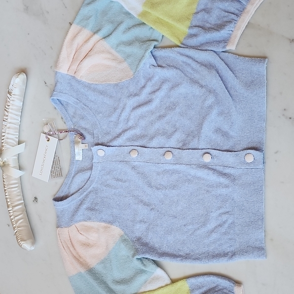 NWT LoveShackFancy Aidyn Crop Cardigan in pastel rainbow size medium - Picture 9 of 17